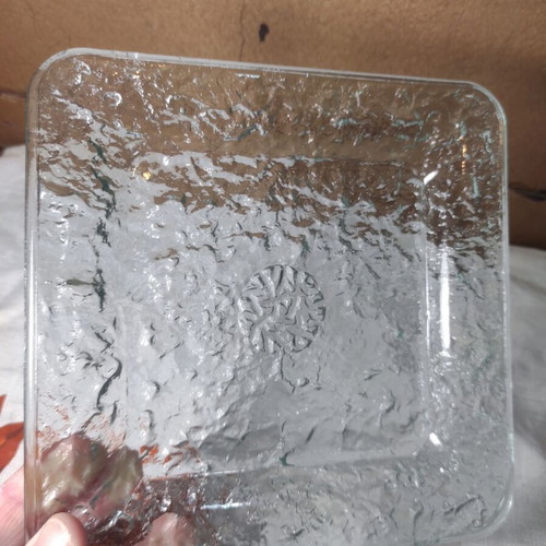 Vintage Crate and Barrel USA 1980s glass dessert plates set of 6 like new