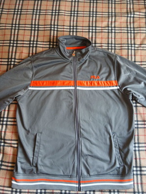 Fila men's track jacket like new, gray with orange details, XL
