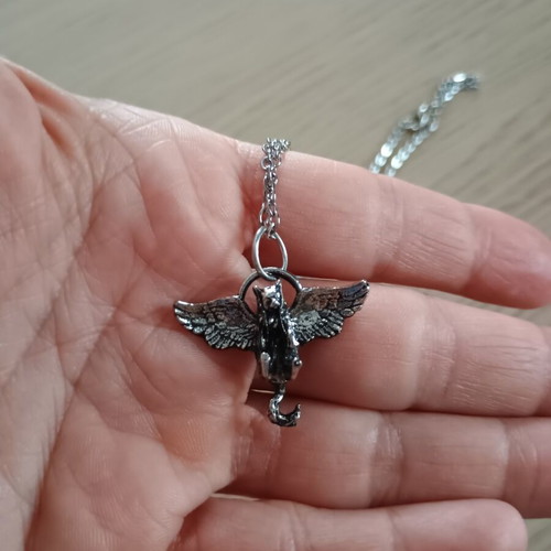 Cat Angel Pendant Necklace new, 18-inch chain