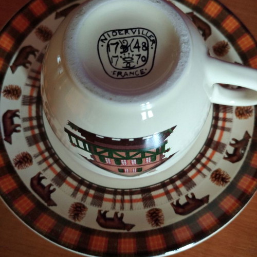 Niderviller France Saint Moritz collectible cups set of two for espresso