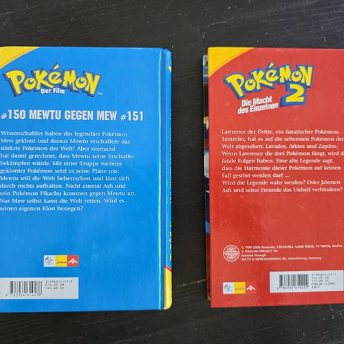 Pokémon collectible books 1st & 2nd movie German edition vintage 2000 like new