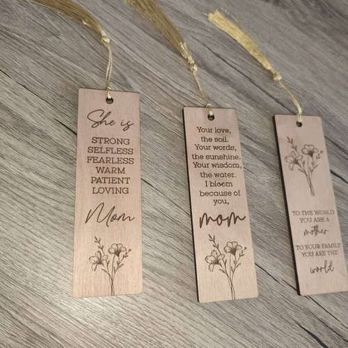Wood Tales Wooden Bookmarks Set for Mom