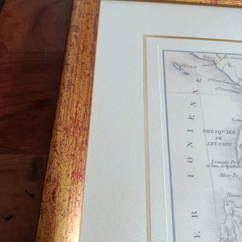 Decorative frame set with old Agrinio photo and historical Aetolia-Acarnania map like new