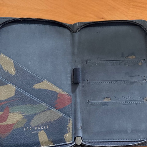 Black leather Ted Baker passport wallet used