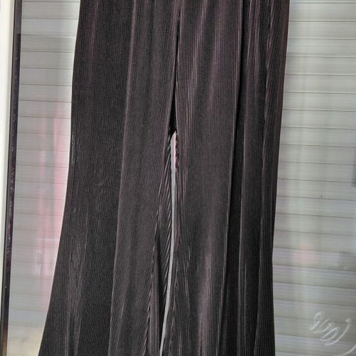 Black women's summer pants, stretchy, thin fabric, corduroy style