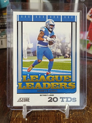 Jahmyr Gibbs Score Football 2025 Detroit Lions League Leaders card mint