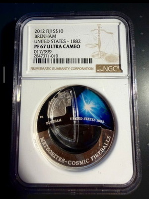 Fiji 10 Dollars 2012 Brenham Meteorite Silver Coin NGC PF67
