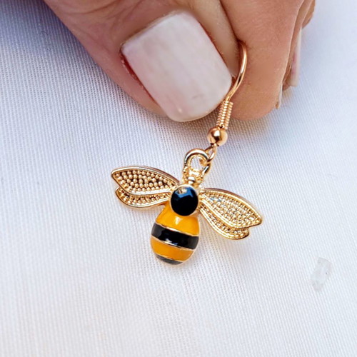 Melissoula earrings new, gold-plated stainless steel with enamel