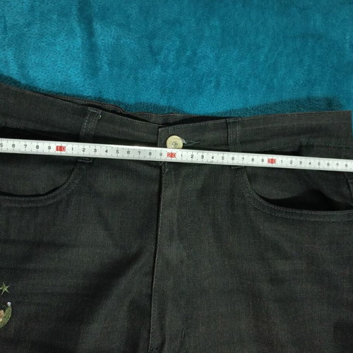 Women's elastic black denim set with embroidery like new
