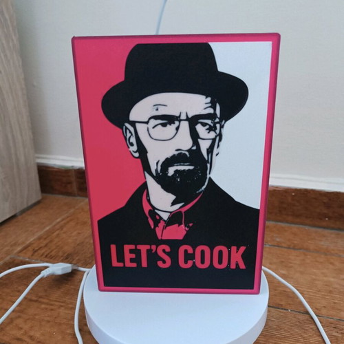 Breaking Bad Light Box with Heisenberg design and lighting, new
