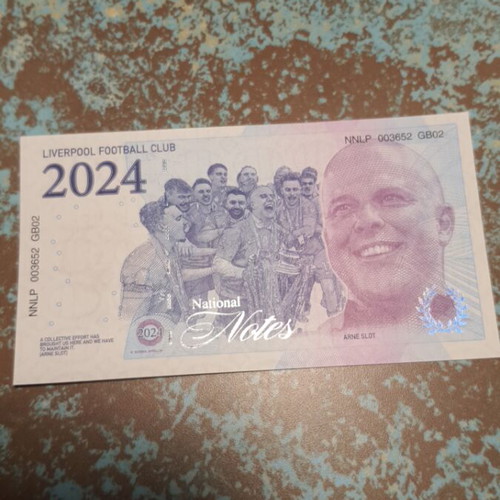 Liverpool FC Official Banknote 2024 Arne Slot