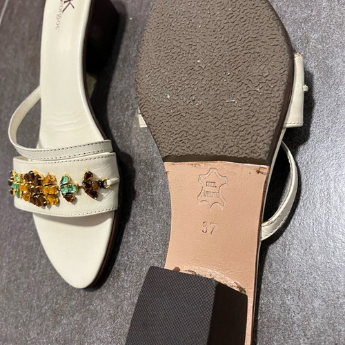 KGeorgios sandals used, leather, size 37, beige