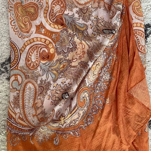 Calzedonia pareo satin fabric like new, brown and gold