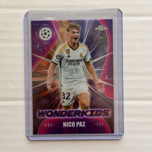 Topps Chrome UEFA Club Competitions Wonderkids Nico Paz RC card new