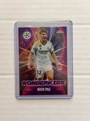 Topps Chrome UEFA Club Competitions Wonderkids Nico Paz RC card new