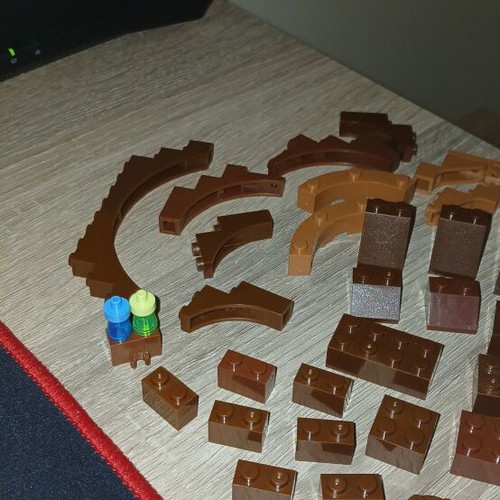 Brown building blocks, like new