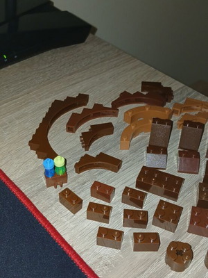 Brown building blocks, like new