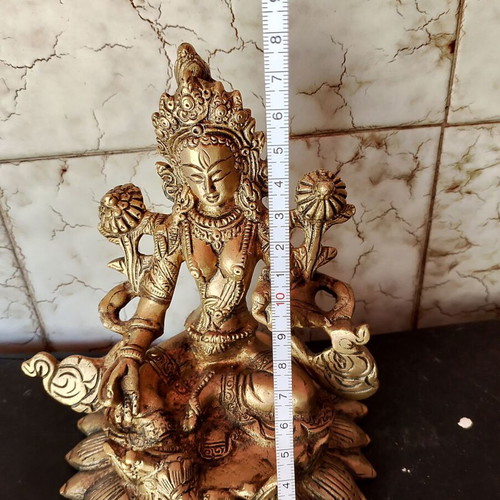 Green Tara Kailash bronze statue like new