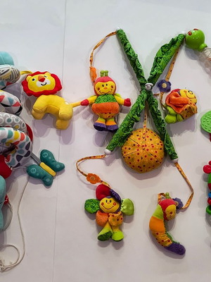 Fisher Price baby toy set used with rattles and hanging spiral