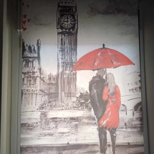 Window shading rolls like new, digital print 76cm and ecru 108cm