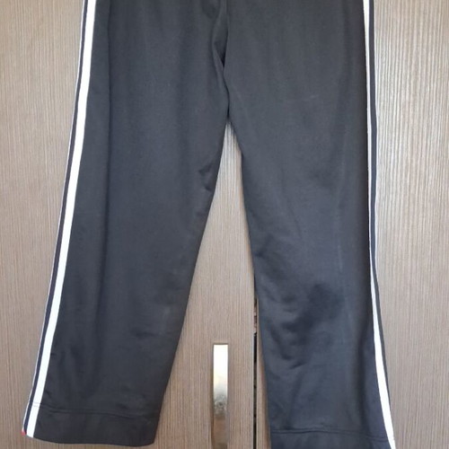 Adidas tracksuit pants used, black and white, age 13-14