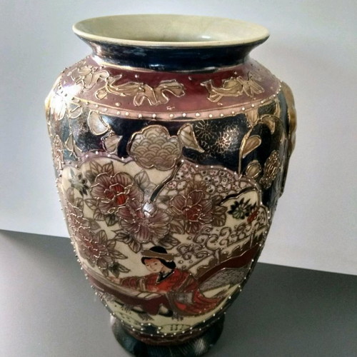 Satsuma vase set used, height 32 cm