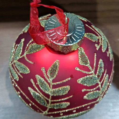 Vintage glass Christmas decoration set of two new