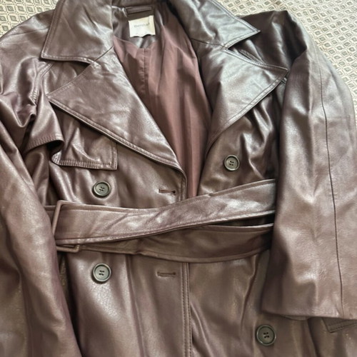 Bershka trench coat large aubergine color new