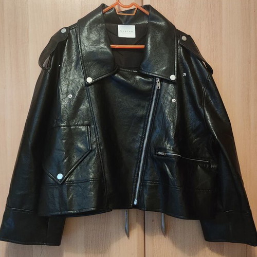 Jacket Δερματίνη Μαύρο oversized biker καινούργιο