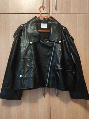 Jacket δερματίνη μαύρο καινούργιο oversized biker