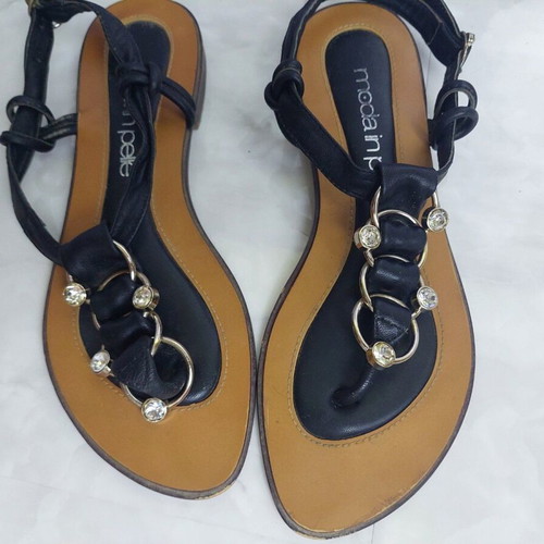 Leather black sandals Moda in Pelle used, size 37