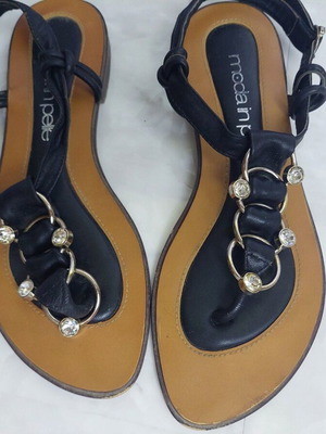 Leather black sandals Moda in Pelle used, size 37
