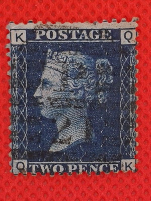 Γραμματόσημο Penny Blue μεταχειρισμένο, πολύ σπάνιο 1870 K - Q