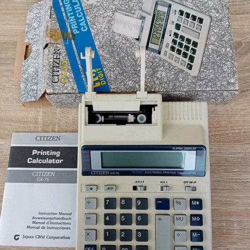 Citizens CX-75 printing calculator with tape