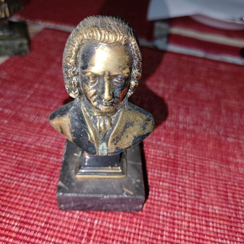 Vintage bronze busts set of 4 used decorative figurines