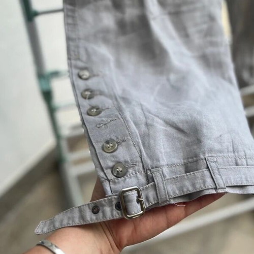 Claudia Sträter linen vintage capri pants, gray, size L