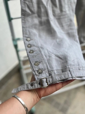 Claudia Sträter linen vintage capri pants, gray, size L