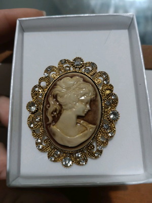 Cameo type vintage pin like new