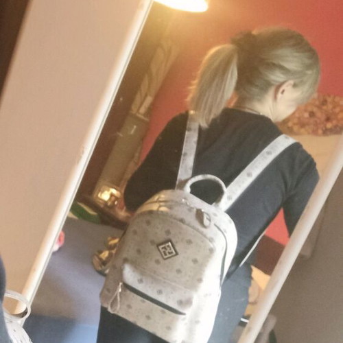 Pierro large backpack like new, beige and black
