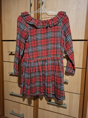 H&M Easter dress like new, red checkered for ages 6-7