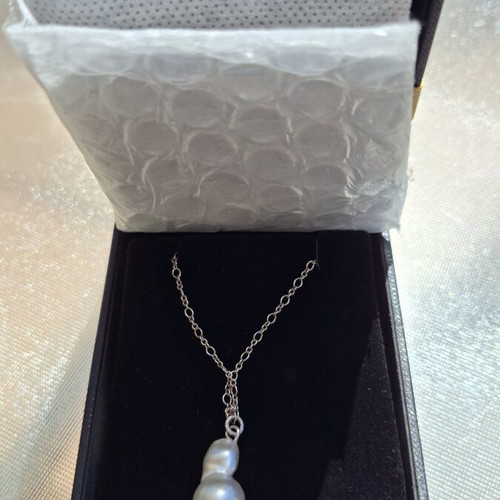 Handmade necklace with authentic Australian South Sea Baroque Pearl and silver 925 chain