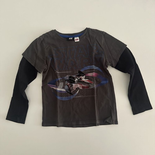 H&M Star Wars kids' double sleeve t-shirt size 8-10 years grey like new