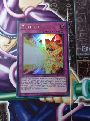 Obliterate!!! Yu-Gi-Oh! card near mint condition, authentic Konami