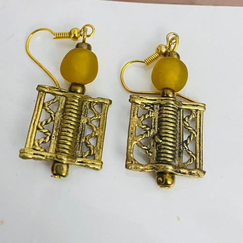Set of 3 boho handmade earrings new, Ghana