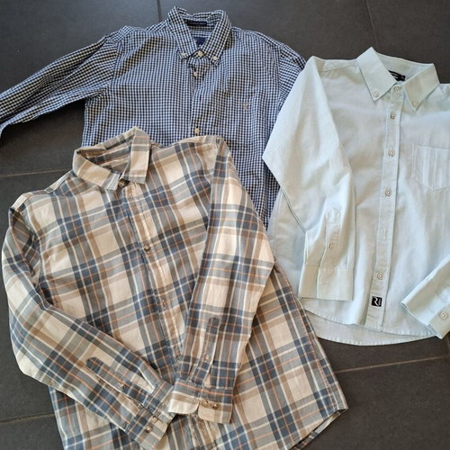 Boys' dress shirts pack of 3 like new, cotton, ages 10-12