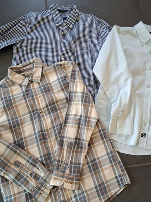 Boys' dress shirts pack of 3 like new, cotton, ages 10-12