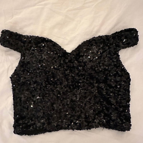 Cruise by Glamazons sequin black bustier top new size large