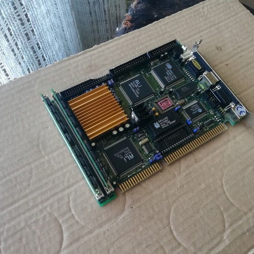 SSC-5X86HVGA REV:1.4 ICP Board ISA Slot Industrial Motherboard with CPU and RAM used