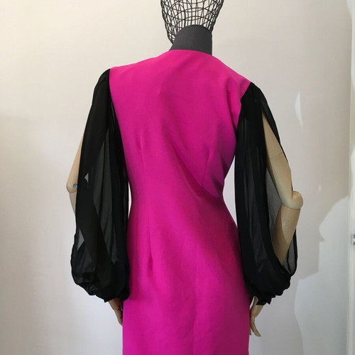 Gaelle Paris extravagant dress new, size 40FR, black and pink
