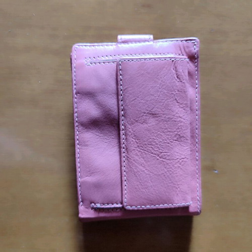 Pink leather small wallet new
